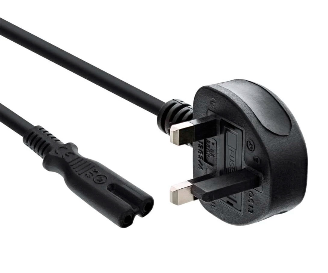 Figure 8 3A - 2 Metre C7 Mains Cable to Fused UK Plug
