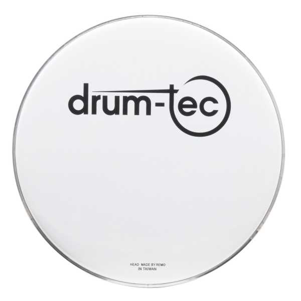 drum-tec Frontfell (weiß) mit schwarzem Logo